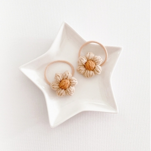 Girl Hair Tie Floral Knitted Pair (GPT9279)